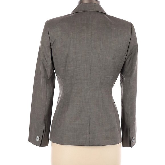 Kasper Blazer Jacket Gray Tan Single Breasted 3 Button Sz 4P #524 - Picture 2 of 2